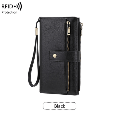 Women's Retro Style RFID Blocking Tri-fold Wallet