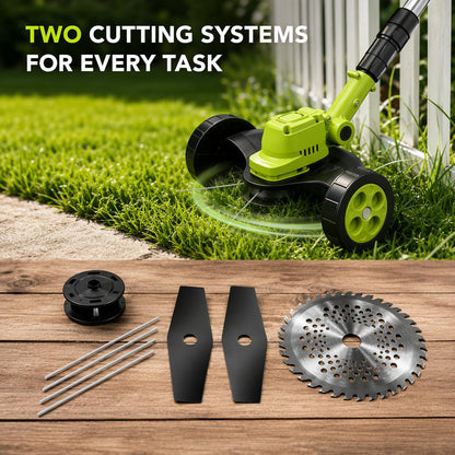 21V Cordless 3-in-1 Grass Trimmer, Edger & Mini Mower