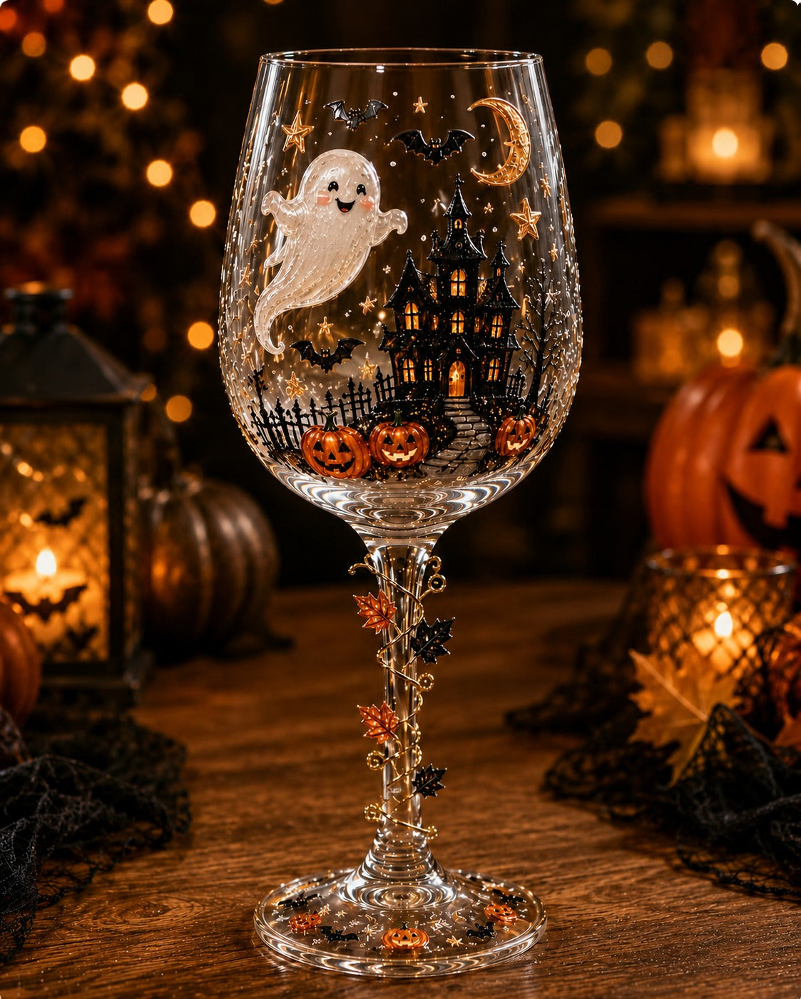 Halloween 3D Wine Glass Collection Gift Box Set