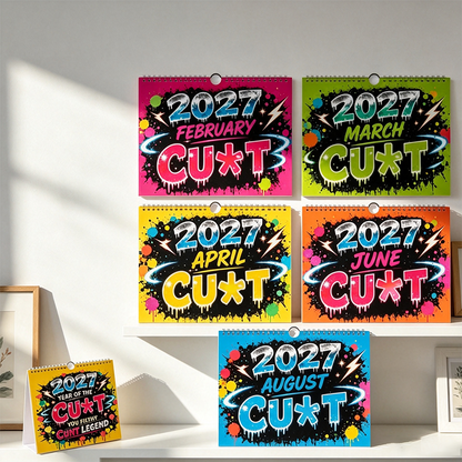 2027 Year of the Cu t Wall Calendar Bold Graffiti Humor Calendar