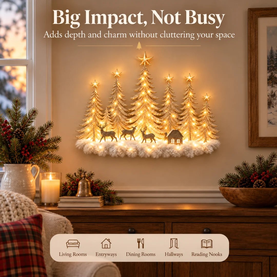 Winterglow Grove Lighted Woodland Christmas Wall Decor