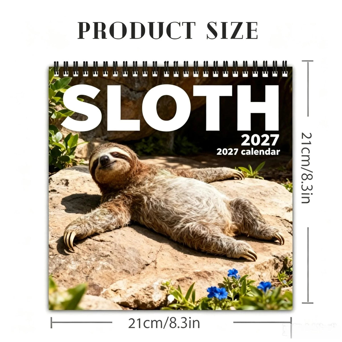 2027 Sloths Wall Calendar 12 Months of Cute Sloths & Relaxing Nature Moments