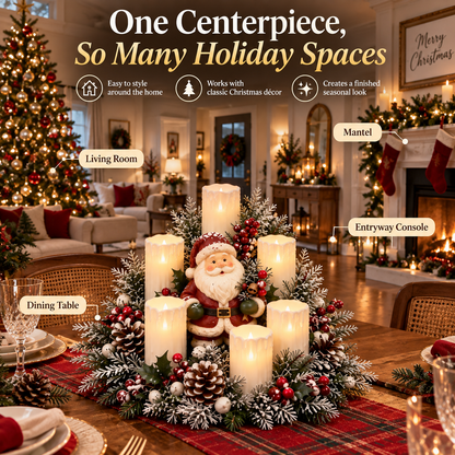 Christmas Santa Table Centerpiece Festive Winter Holiday Decor