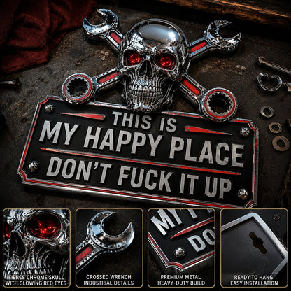 "This Is My Happy Place" Garage Wall Sign