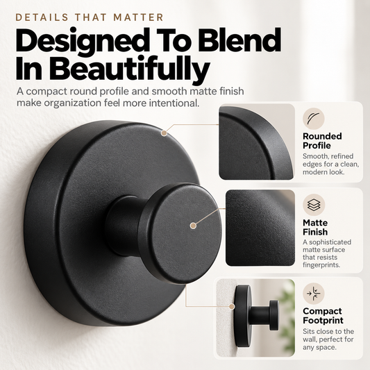 3-Pack No-Drill Twist-Lock Hooks Easy Everyday Wall Organization