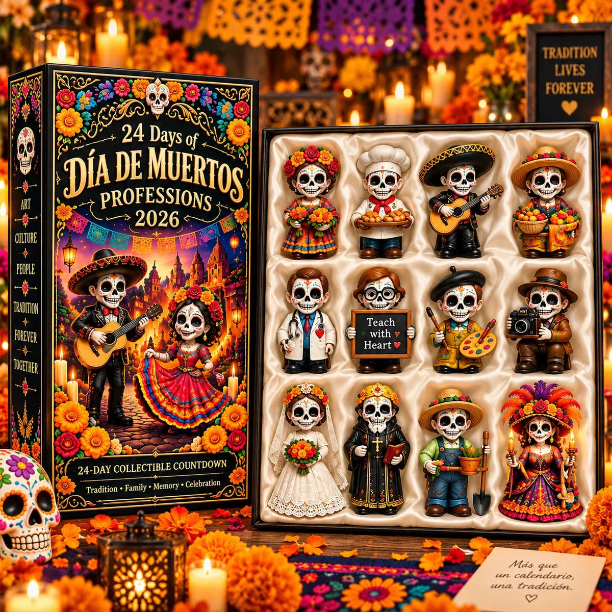 24 Days of D a de Muertos Professions Advent Calendar 2026 24 Unique Calavera Collectible Figures