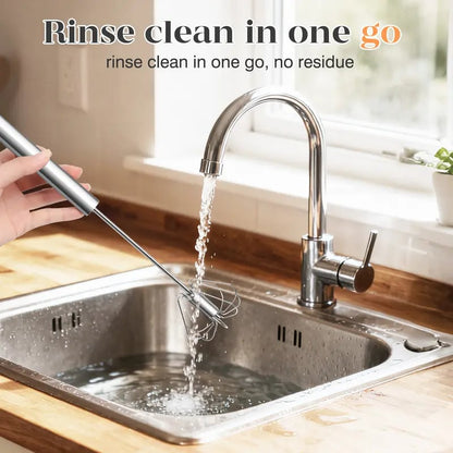 Stainless Steel Hand-Push Rotary Whisk Effortless Mixing in Seconds!