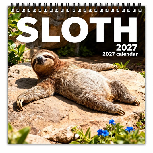 2027 Sloths Wall Calendar 12 Months of Cute Sloths & Relaxing Nature Moments