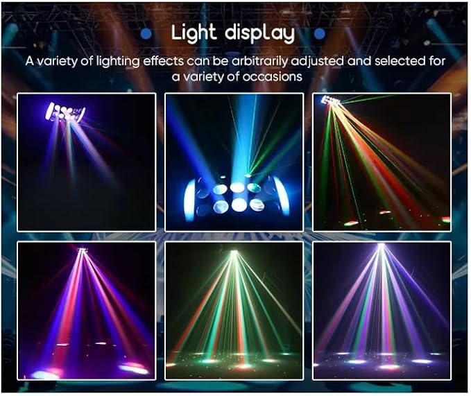 3-in-1 DJ Party Lights RGBW Derby Beam, Sound Activated + Remote