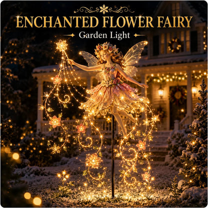 Enchanted Flower Fairy Solar Garden Light Magical Glowing Outdoor Christmas Yard Decor