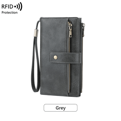 Women's Retro Style RFID Blocking Tri-fold Wallet