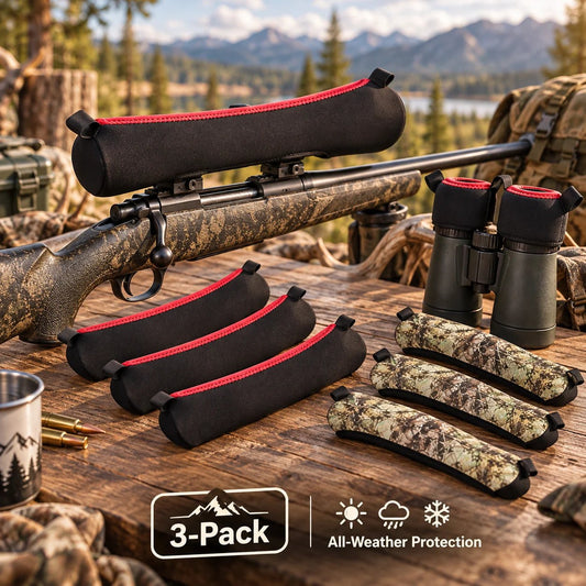 3-Pack Neoprene Scope Covers Water-Resistant, Scratch-Protective Optical Gear Covers for Outdoor Adventures