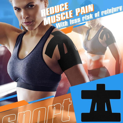 Pre-Cut Shoulder Kinesiology Tape (Multi-Color Pack) - Instant Pain Relief & Rotator Cuff Support