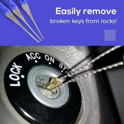 12 pc Broken Key Extractor and Removal Tool Set - Fix jammed locks and keyholes