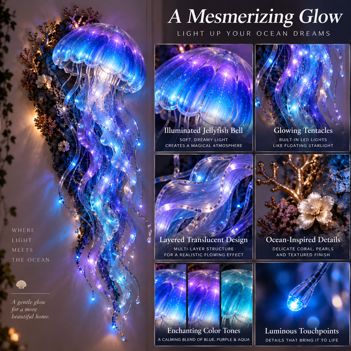 Enchanted Ocean Legends Lighted Wall D cor Collection