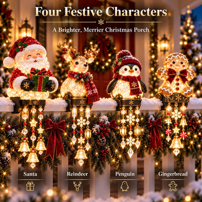 Christmas Porch Railing Lights 4 Festive Character Designs