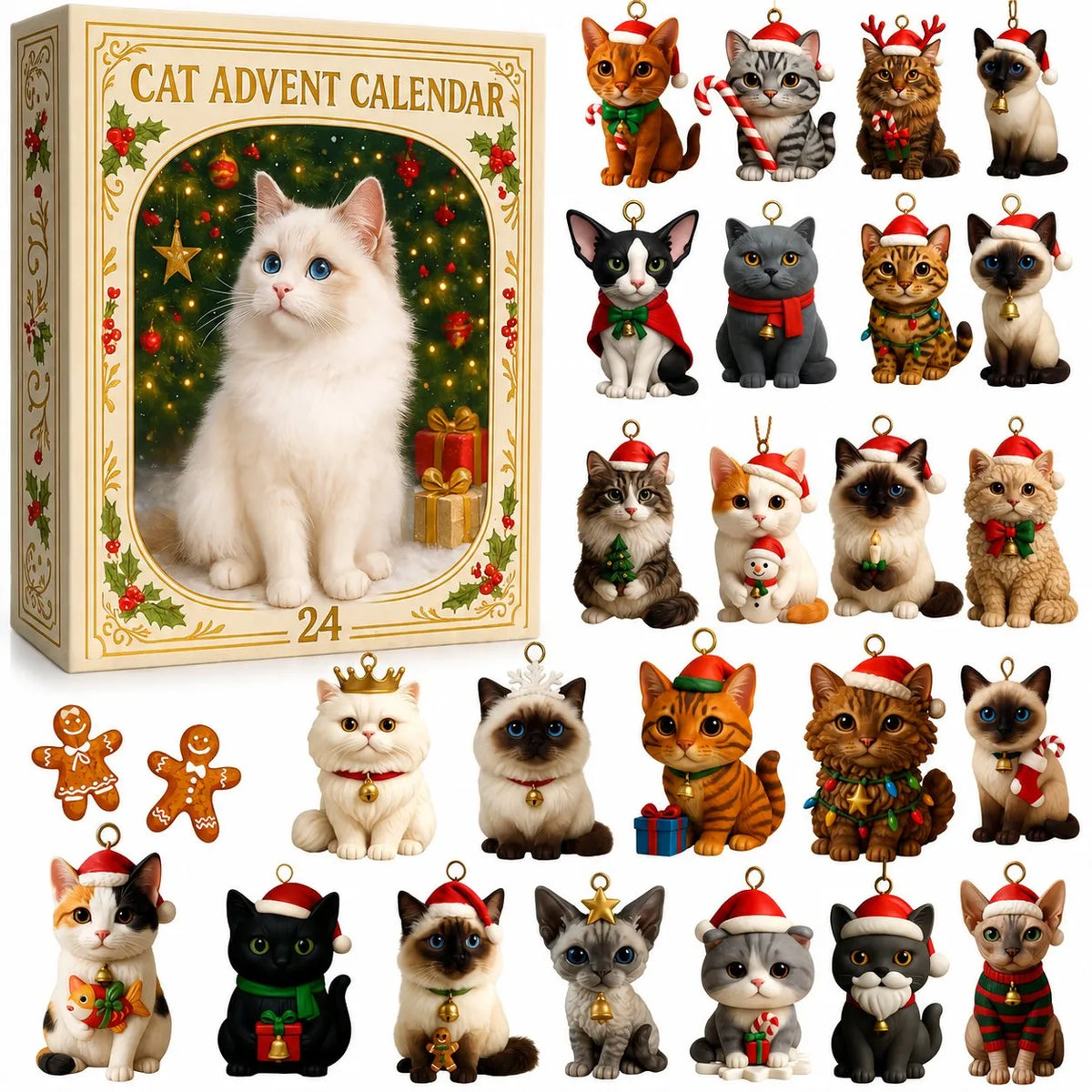 Advent Calendar 2026 Cat Advent Calendar - Giftfor Adults Friends CatOwners and Lovers Christmas Holiday Countdown Gift