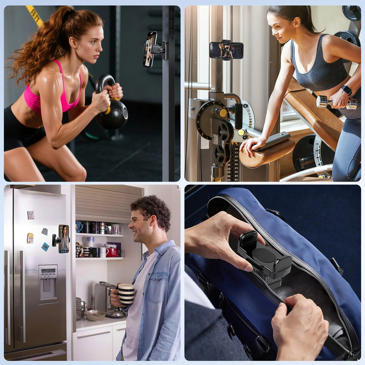 360 Rotatable Gym Phone Holder with Strong Magnets