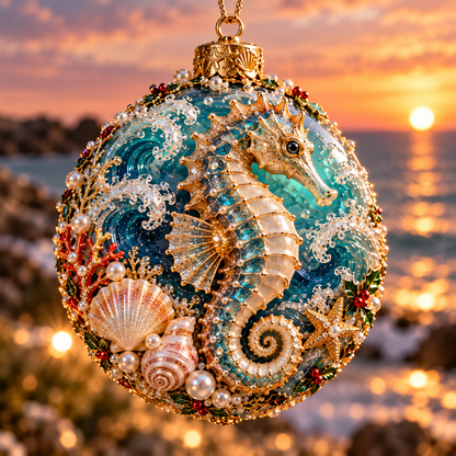 Coastal Christmas Ocean Legends 3D Marine Life Ornament Collection