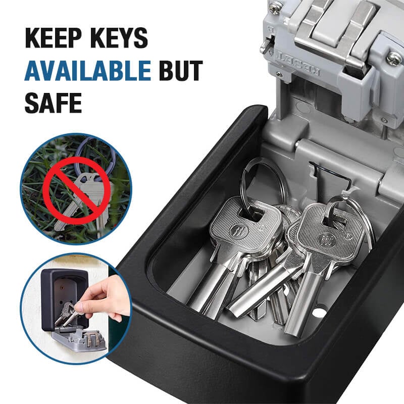 Wall Mount Resettable Combination Key Box Rust Proof, Large Storage, Heavy Duty