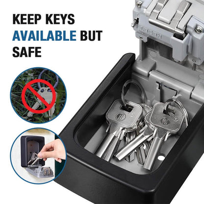 Wall Mount Resettable Combination Key Box Rust Proof, Large Storage, Heavy Duty