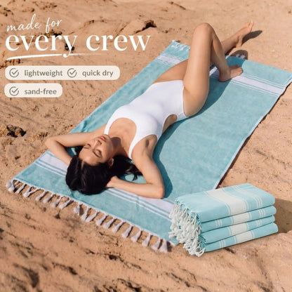 Summer Lightweight XL Flat-Weave Beach Towel