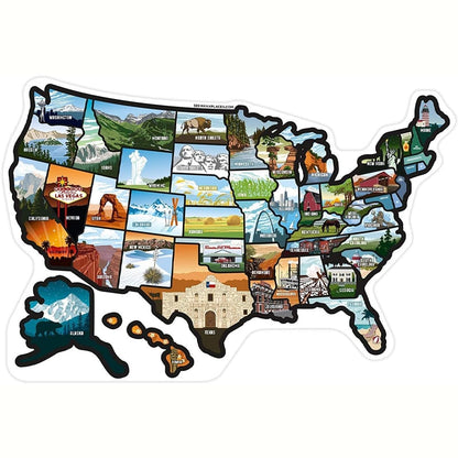 RV State Sticker Travel Map Track Your American Adventures with Style!