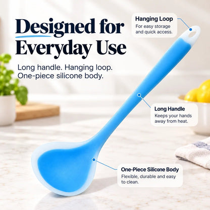2-in-1 Silicone Scraper Spoon Flexible Edge for Easy Scooping