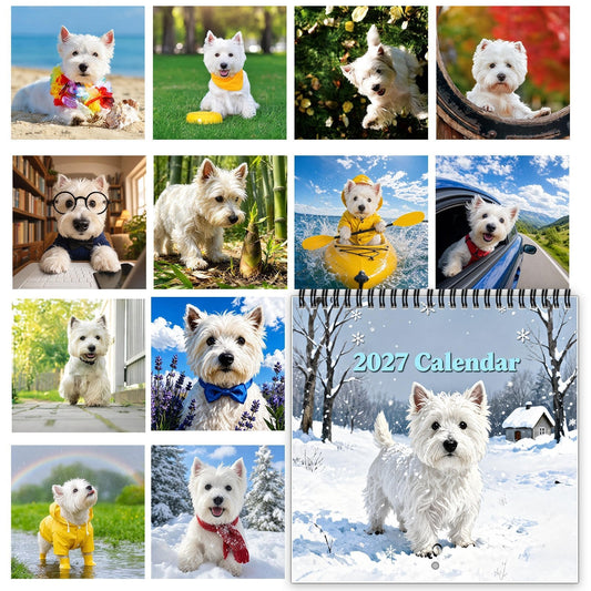 2027 West Highland White Terrier Calendar 12 Months of Charming Dog Portraits & Happy Moments
