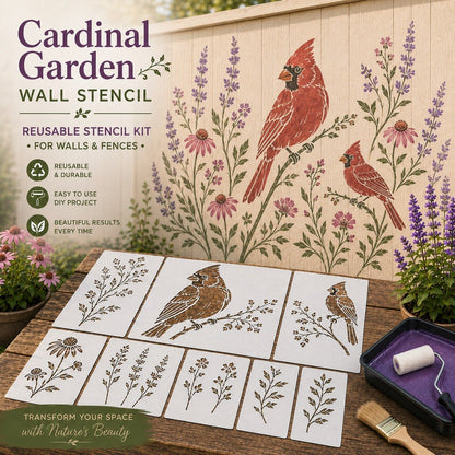 Garden Bloom Wall Stencil Kit | DIY Garden Painting Templates for Every Space