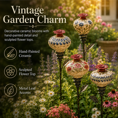 Ceramic Flower Hummingbird Feeder Romantic Garden Charm with a Vintage Touch