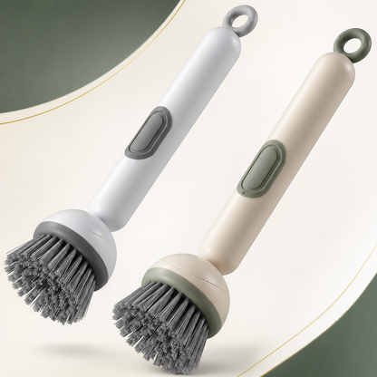 360 Rotating Soap Dispensing Dish Brush with Interchangeable Heads