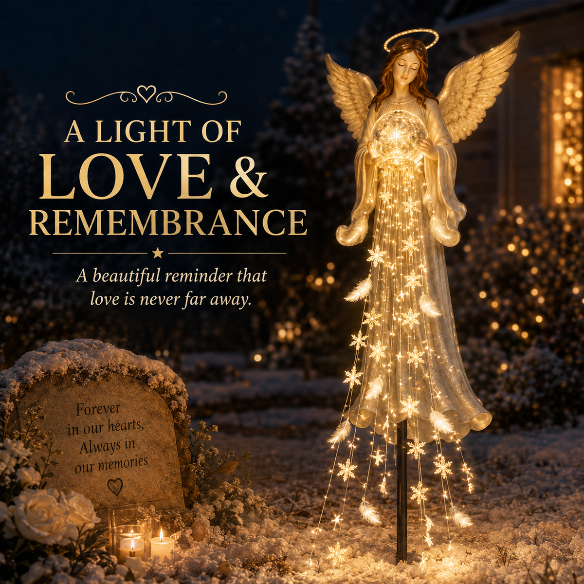 Solar Angel Blessing Fountain Cascading Christmas Garden Light