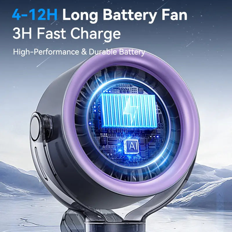 4000mAh 360 Rotatable Clip Fan with LED Display