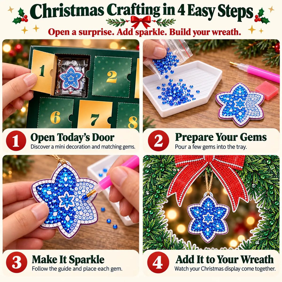 Beginner-Friendly 24-Day Diamond Art Wreath Advent Calendar Craft Your Christmas Countdown