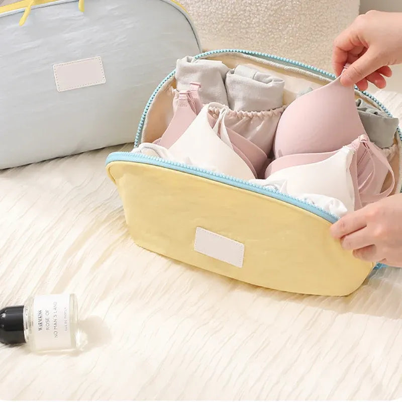 Portable Underwear Travel Organizer Separate Storage for Bras, Panties & Socks