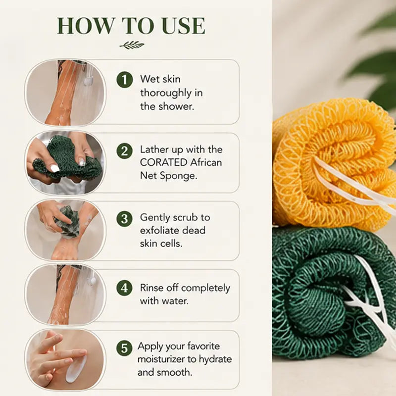 4 - PACK African exfoliating net Sponge
