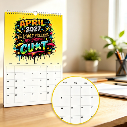 2027 Year of the Cu t Wall Calendar Bold Graffiti Humor Calendar