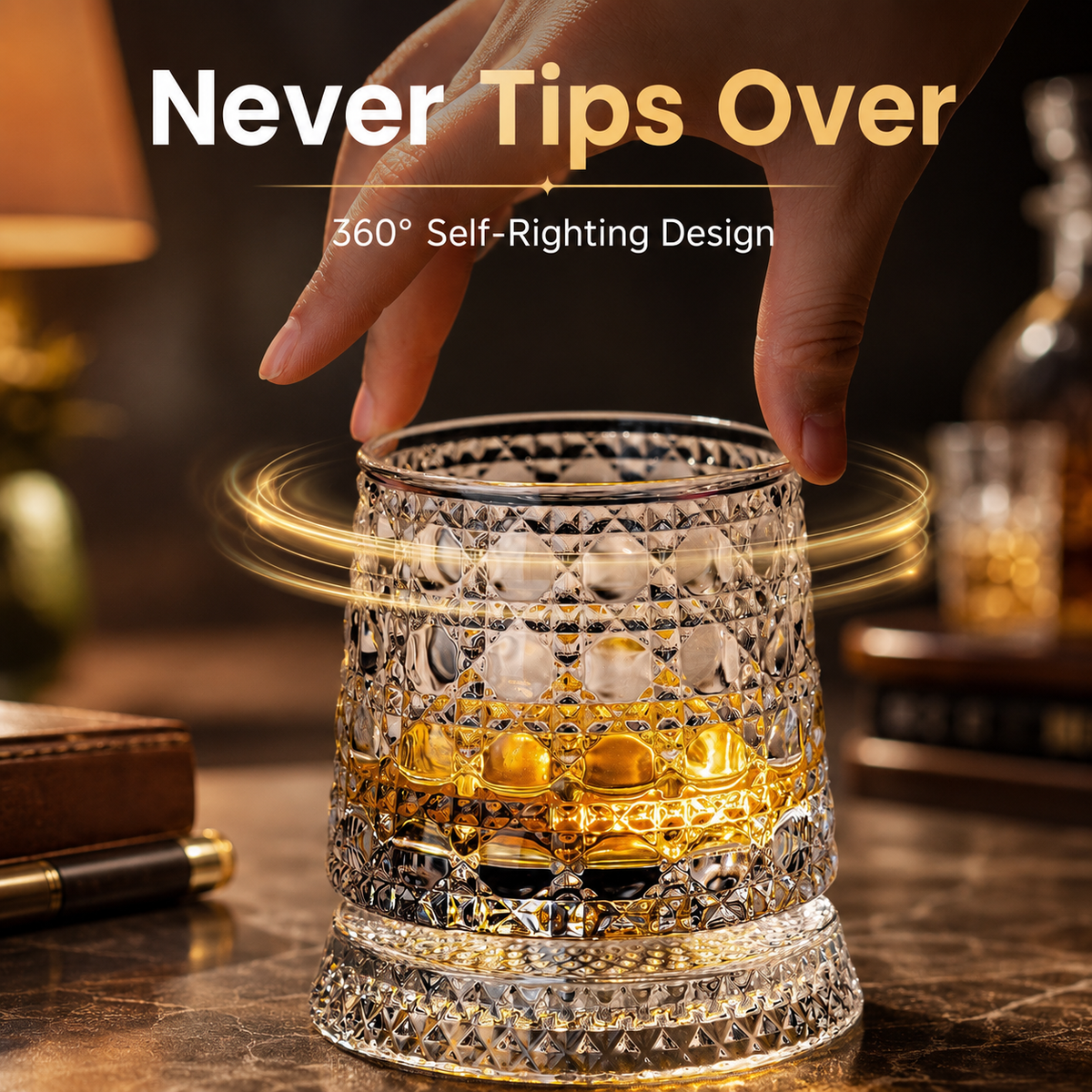 360 Rotating Crystal Glass Cup The Fun Drinkware That Won t Tip Over