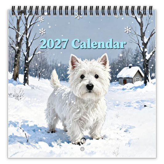 2027 West Highland White Terrier Calendar 12 Months of Charming Dog Portraits & Happy Moments