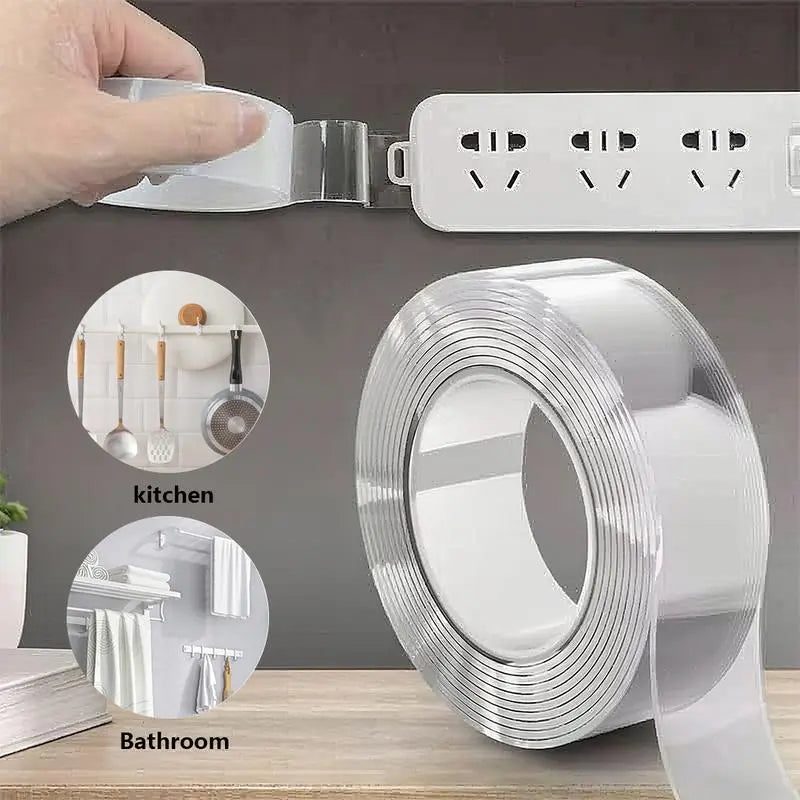 2-Pack Heavy Duty Nano Double-Sided Mounting Tape | Clear Removable Adhesive Tape