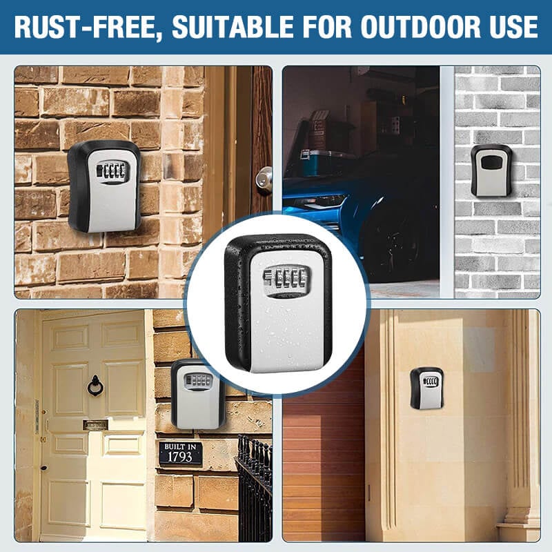 Wall Mount Resettable Combination Key Box Rust Proof, Large Storage, Heavy Duty