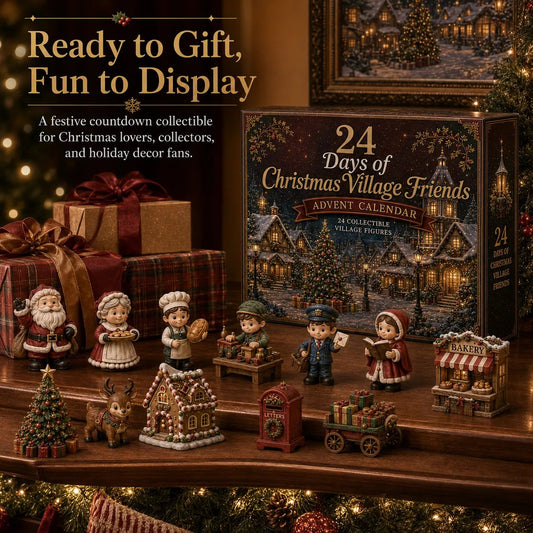 24 Days Of Christmas Village Friends Advent Calendar | 24 Unique Miniature Characters