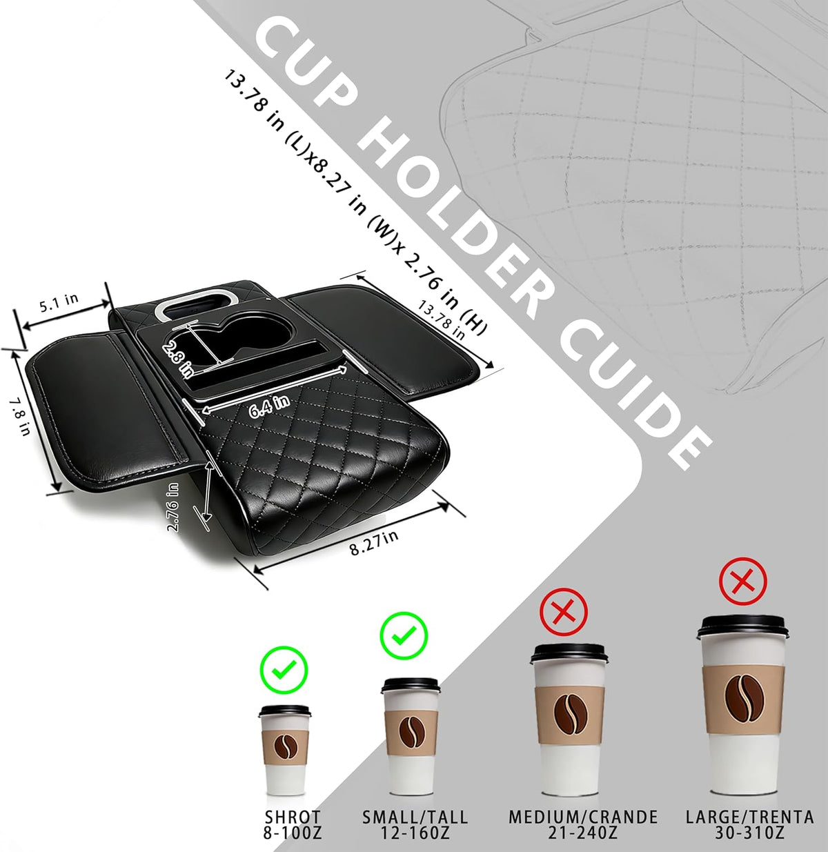 2026 Upgraded Model High-quality leather Multifunctional Car Armrest Cushion