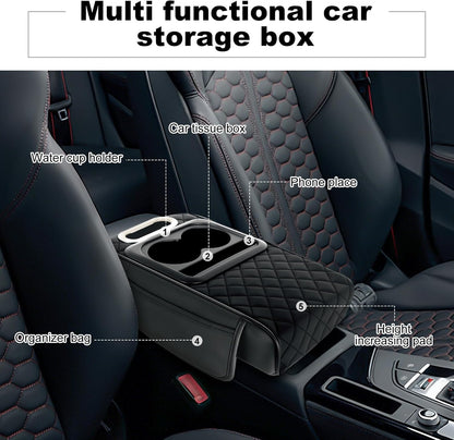 2026 Upgraded Model High-quality leather Multifunctional Car Armrest Cushion