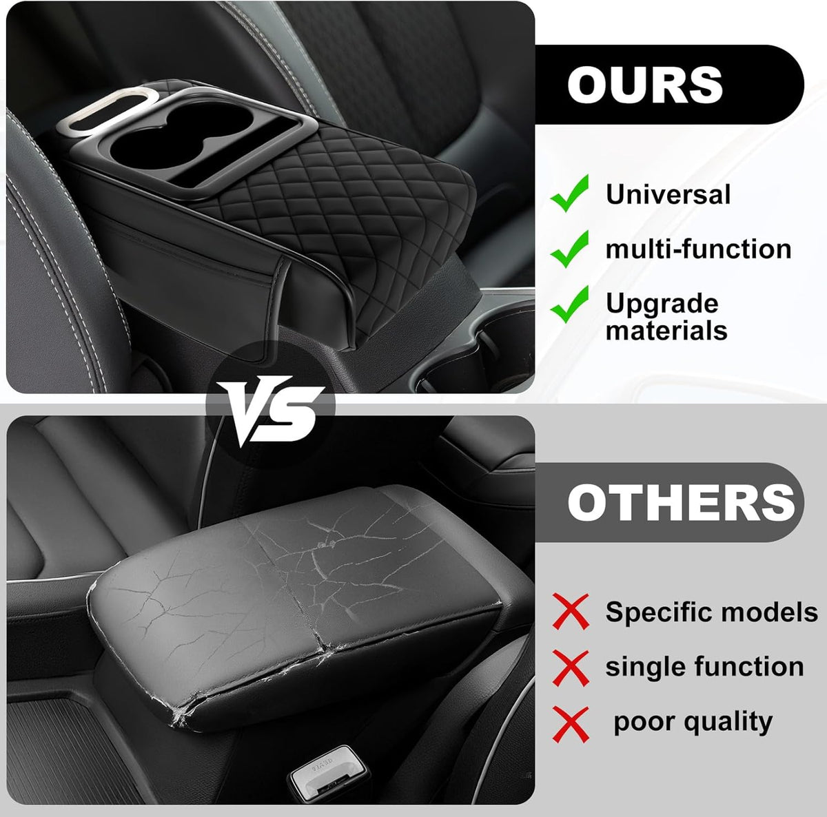 2026 Upgraded Model High-quality leather Multifunctional Car Armrest Cushion