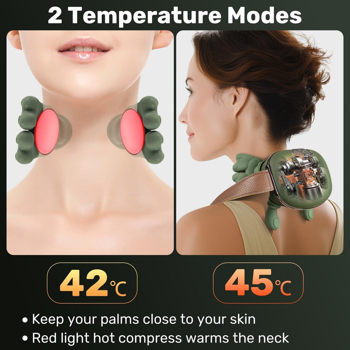 3D Shiatsu Neck & Shoulder Massager with Soothing Heat - Deep Tissue Kneading for Back & Neck Pain Relief