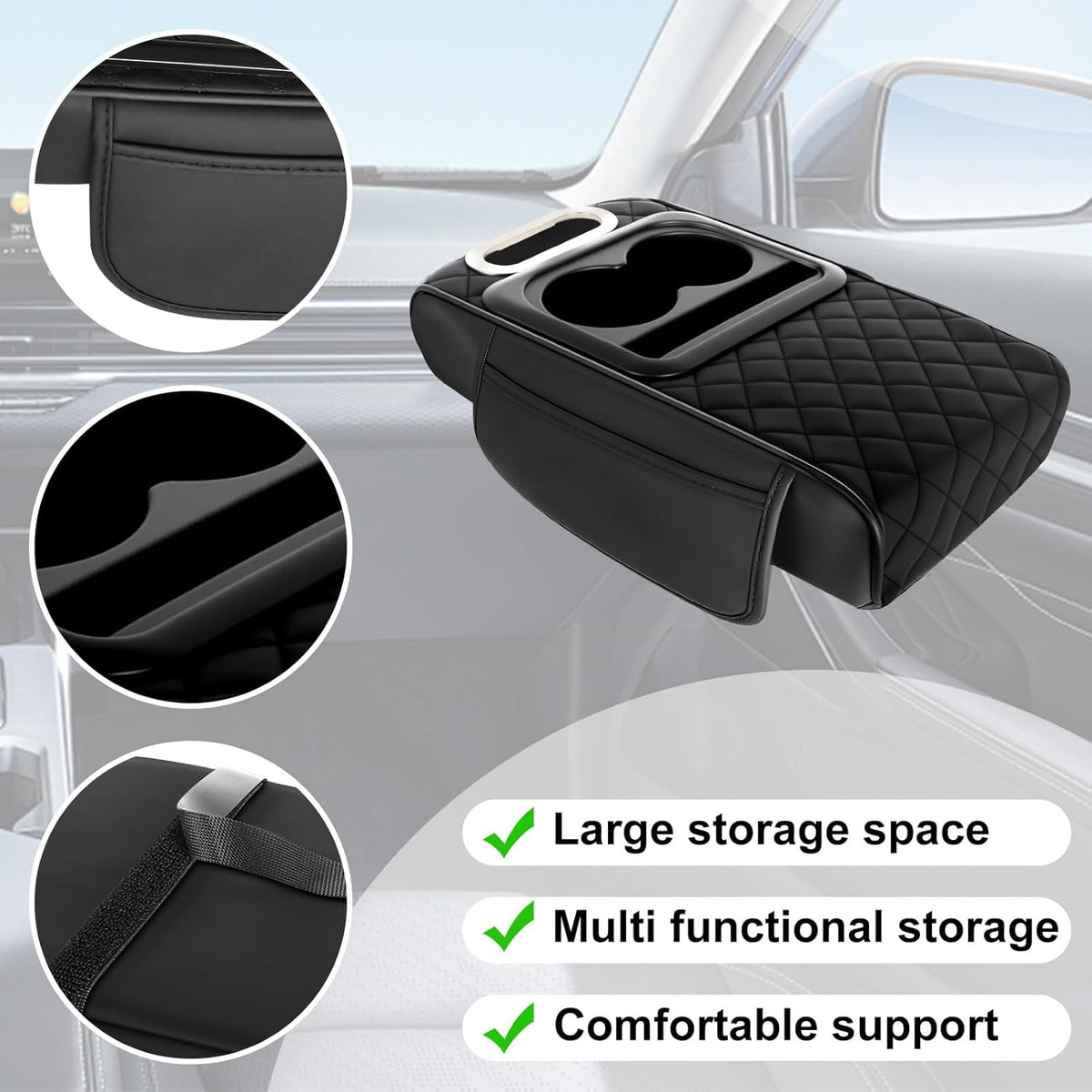 2026 Upgraded Model High-quality leather Multifunctional Car Armrest Cushion
