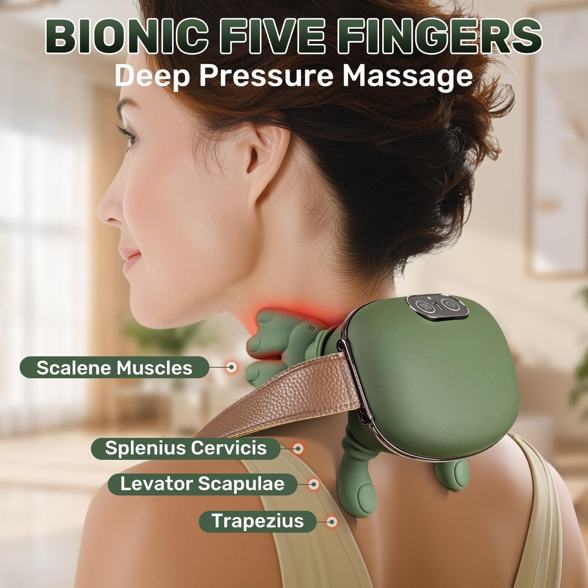 3D Shiatsu Neck & Shoulder Massager with Soothing Heat - Deep Tissue Kneading for Back & Neck Pain Relief