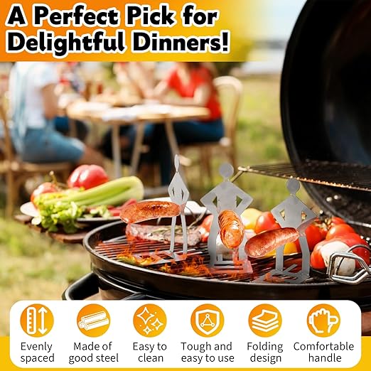 Outdoor prankster Stainless Steel BBQ Sausage Holder